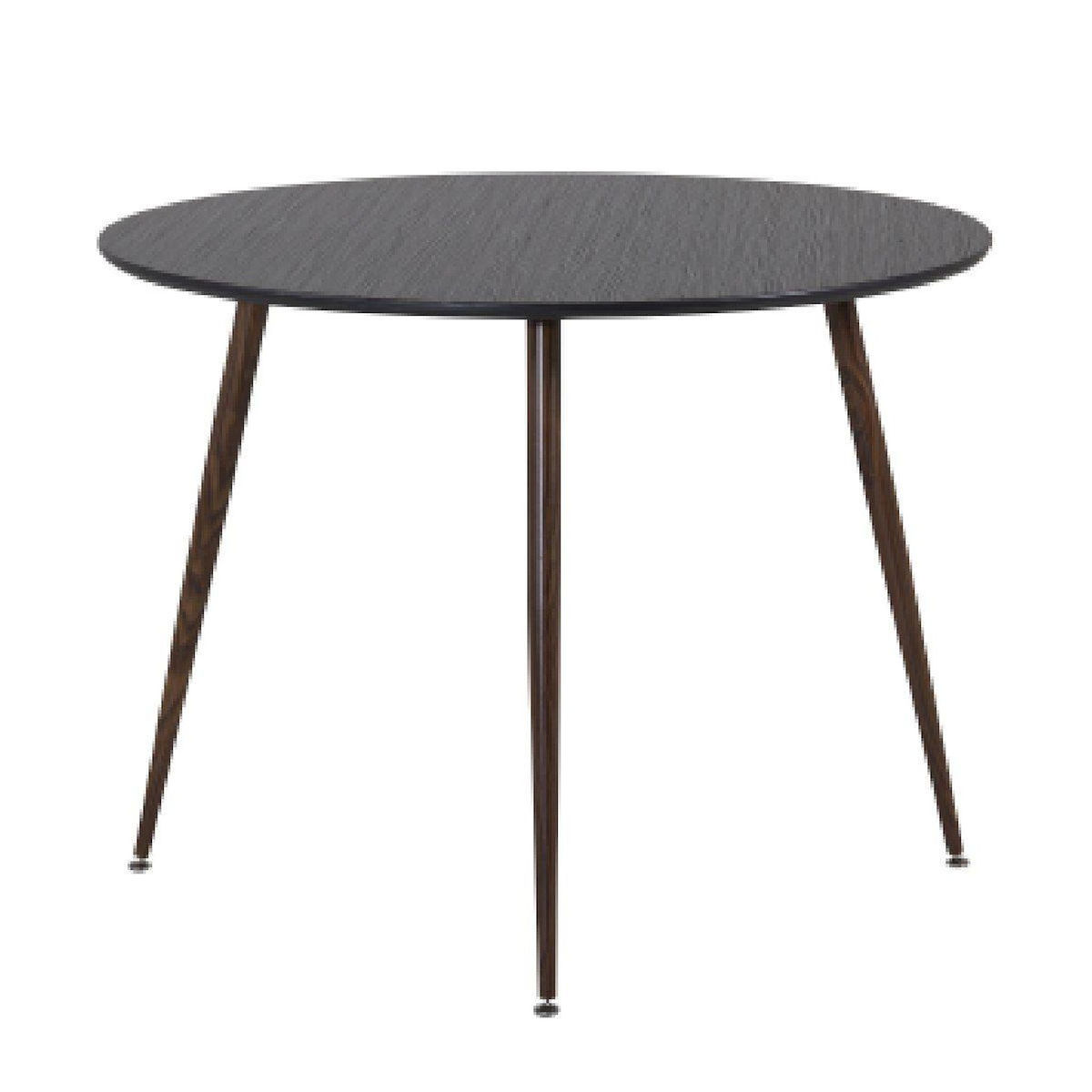 Paris Prix Table à Manger Ronde  Plaza  100cm Noir & Marron