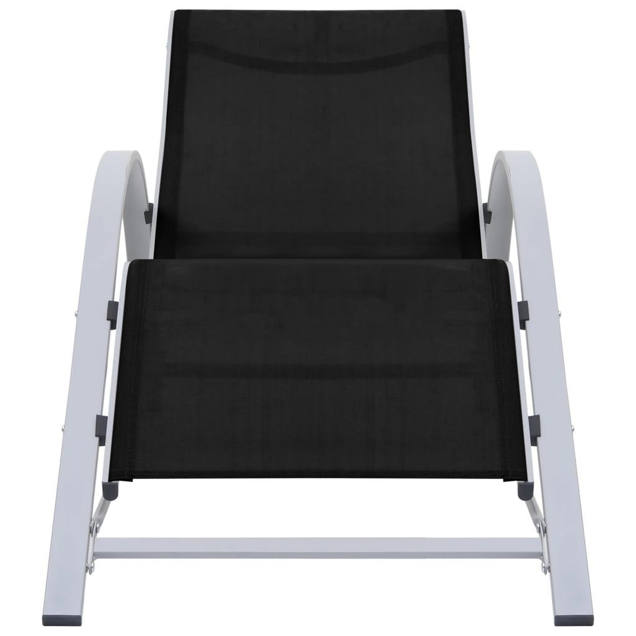 Voir la diapositive 3 : VIDAXL Chaises longues lot de 2 avec table aluminium noir
