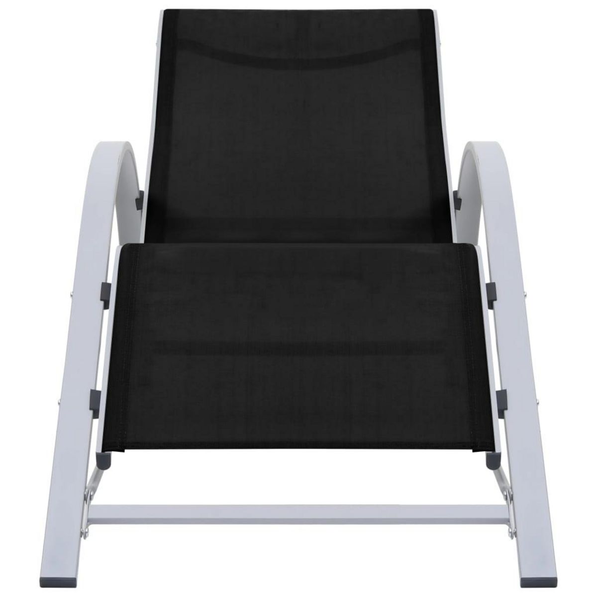 VIDAXL Chaises longues lot de 2 avec table aluminium noir