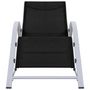 Voir la diapositive 3 : VIDAXL Chaises longues lot de 2 avec table aluminium noir