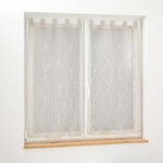 Paris Prix Paire de Voilages Brodés  Galactee  60x90cm Taupe