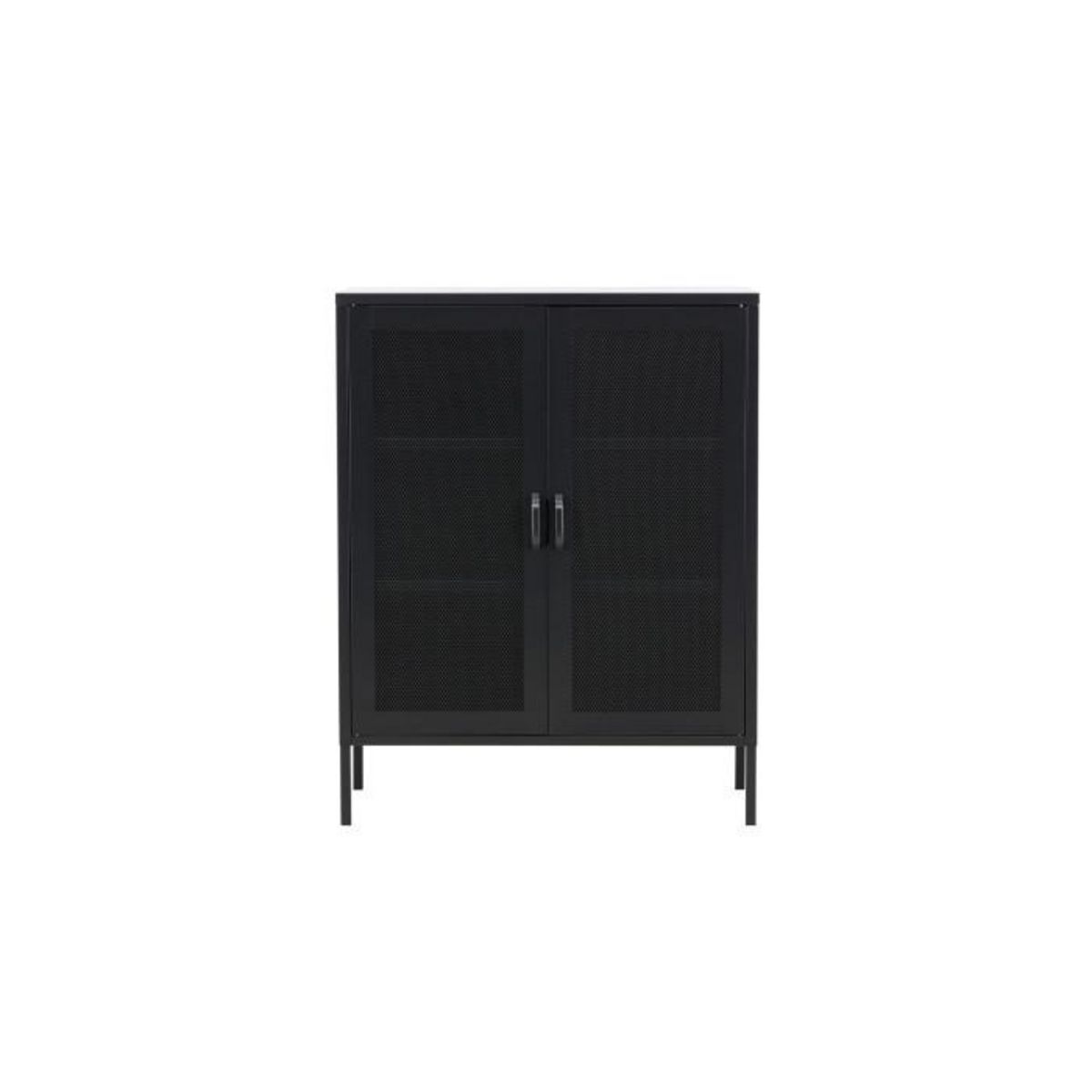 Paris Prix Buffet 2 Portes en Métal  Misha  101cm Noir