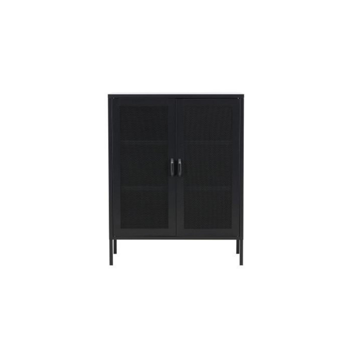 Paris Prix Buffet 2 Portes en Métal  Misha  101cm Noir