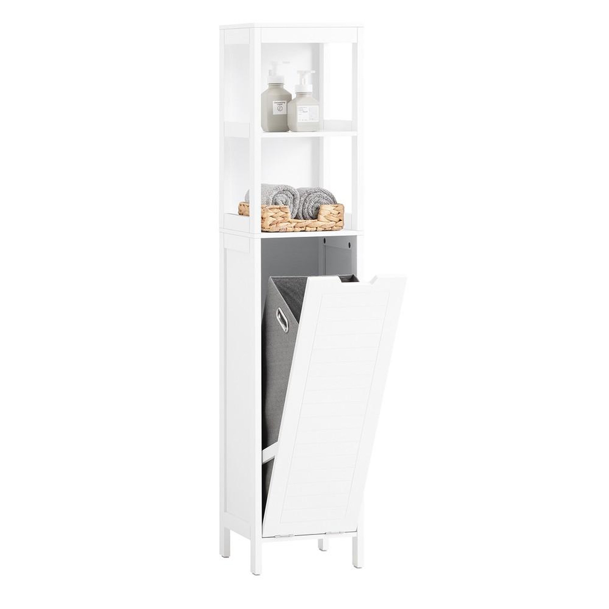 SOBUY SoBuy - Colonne De Salle De Bain à une porte - Blanc - 30x30x145cm - Minimaliste - BZR123-W