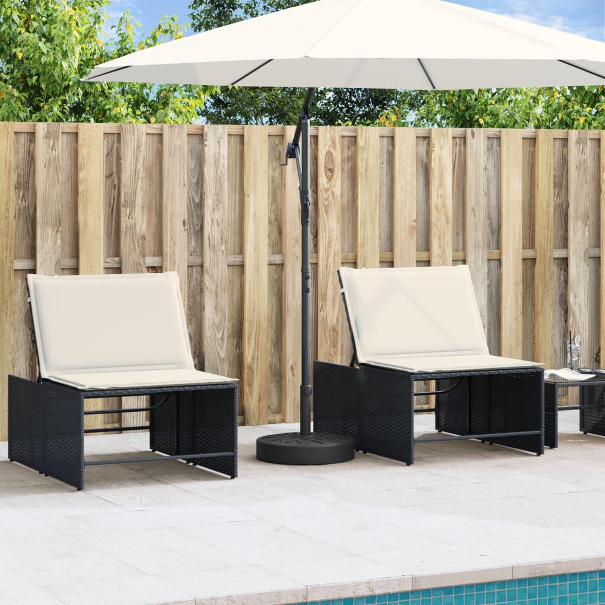 Voir la diapositive 3 : VIDAXL Base de parasol pour mats Ø38 / 48 mm 25 kg rond