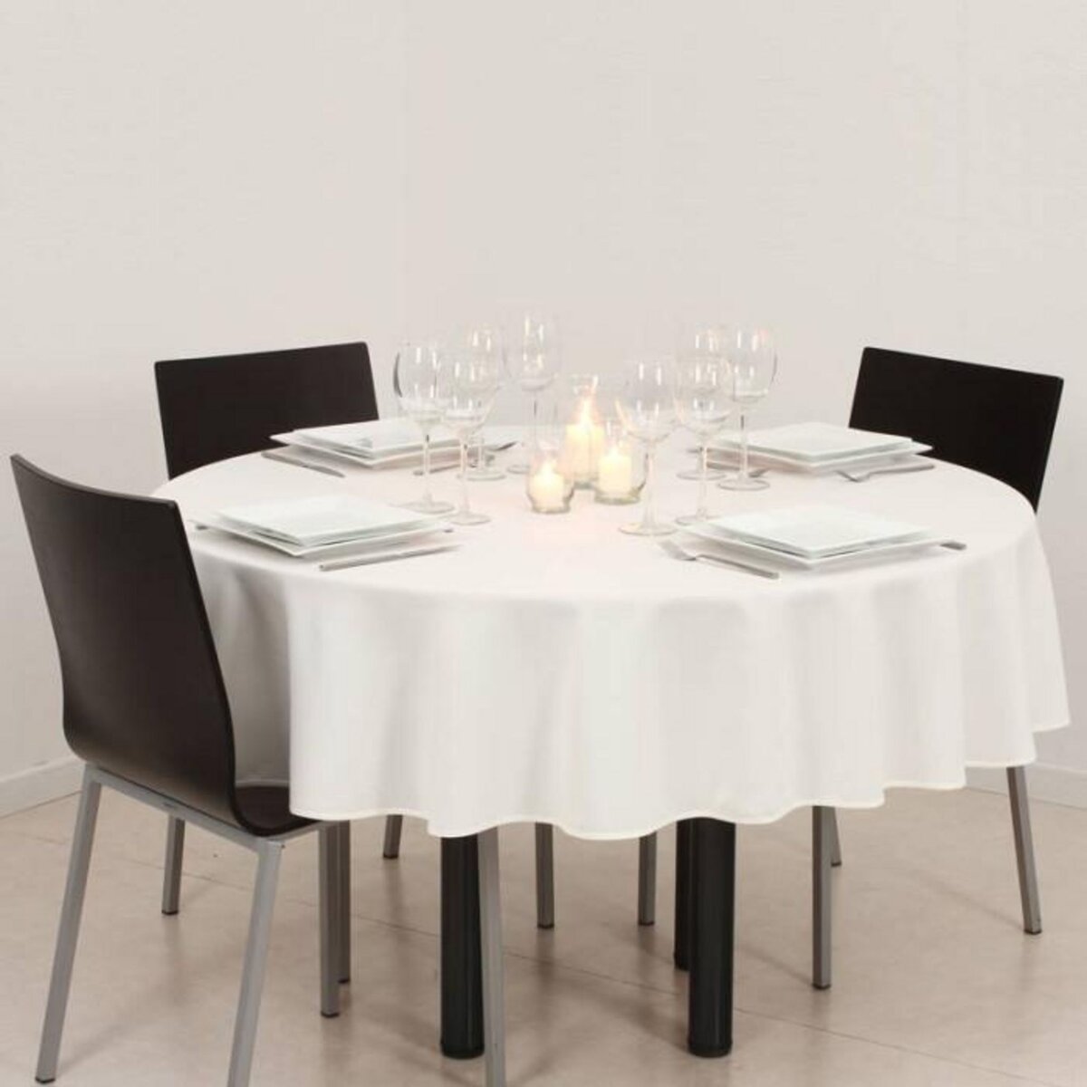 ATMOSPHERA Nappe Antitache Ronde  Unie  180cm Ivoire