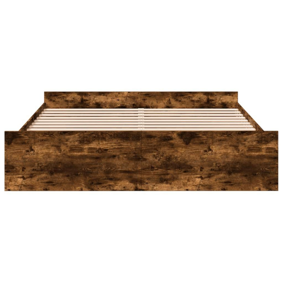 VIDAXL Cadre de lit avec tiroirs sans matelas chene fume 200x200 cm
