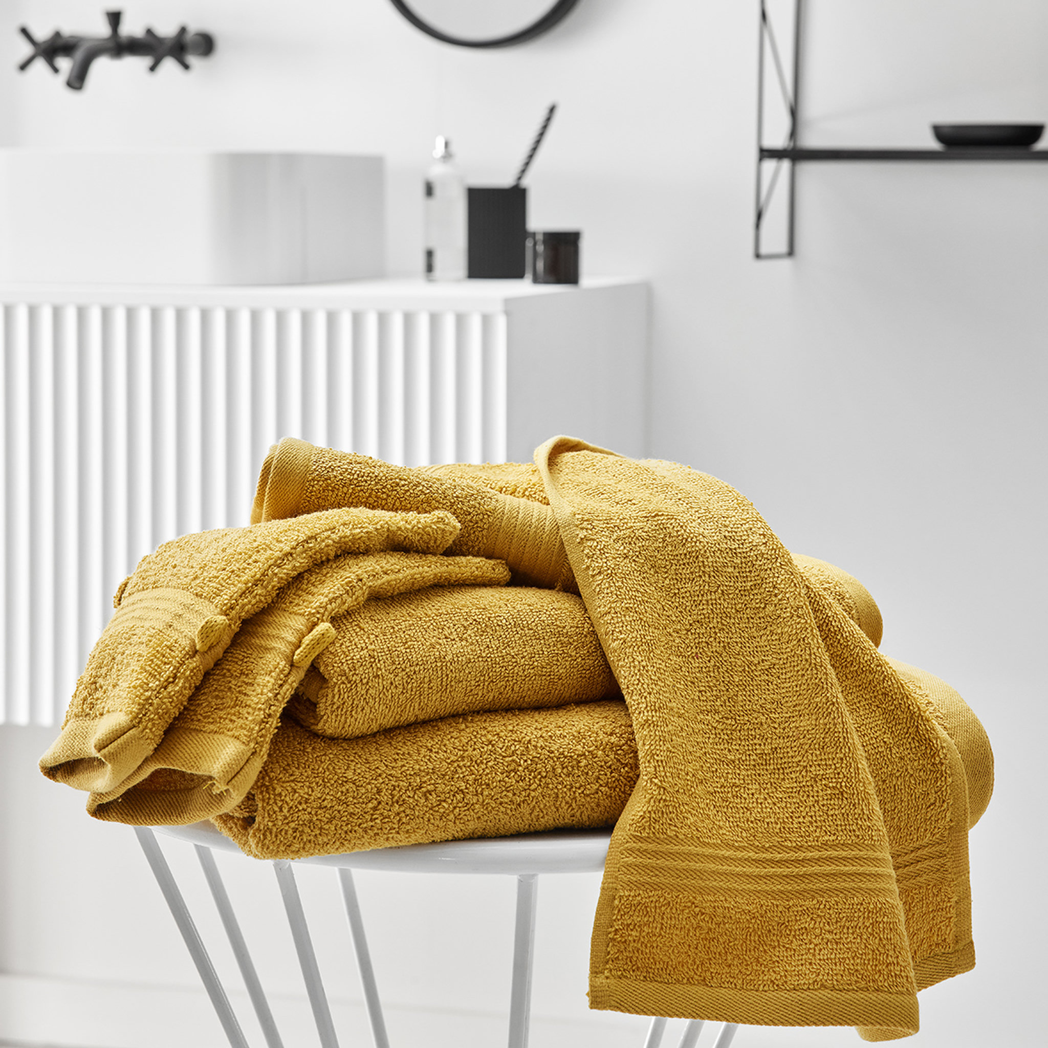 Voir la diapositive 3 : TODAY Tapis de bain uni en coton 700 g/m²