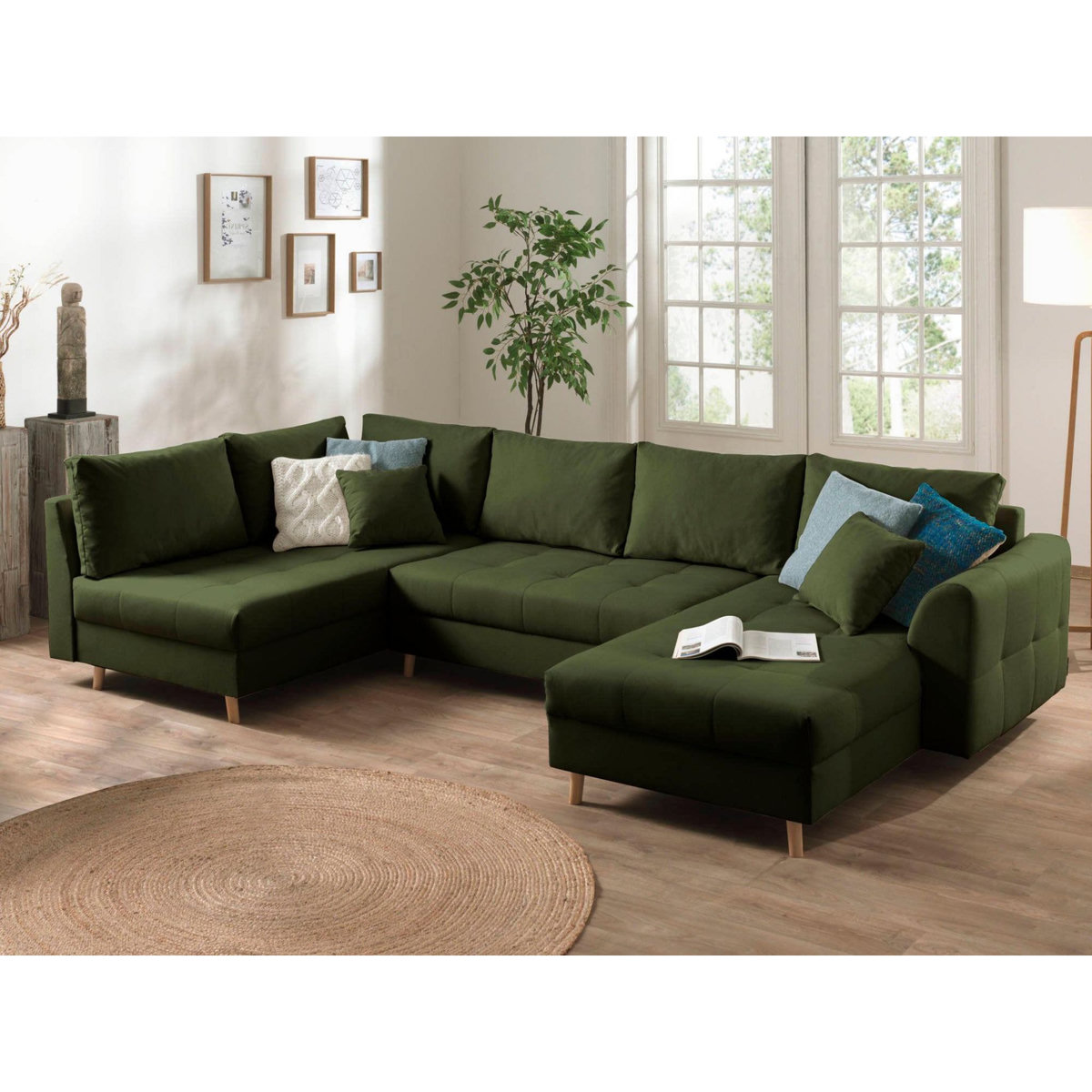 LISA DESIGN Rune - canapé panoramique - 7 places - style scandinave - gauche