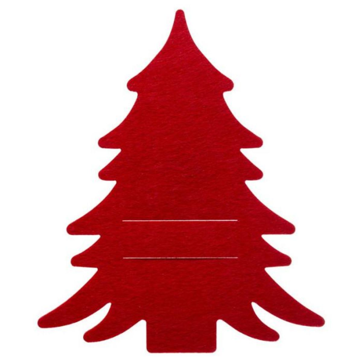 FEERIC LIGHT & CHRISTMAS Lot de 4 porte-couverts en feutrine SAPIN - Rouge
