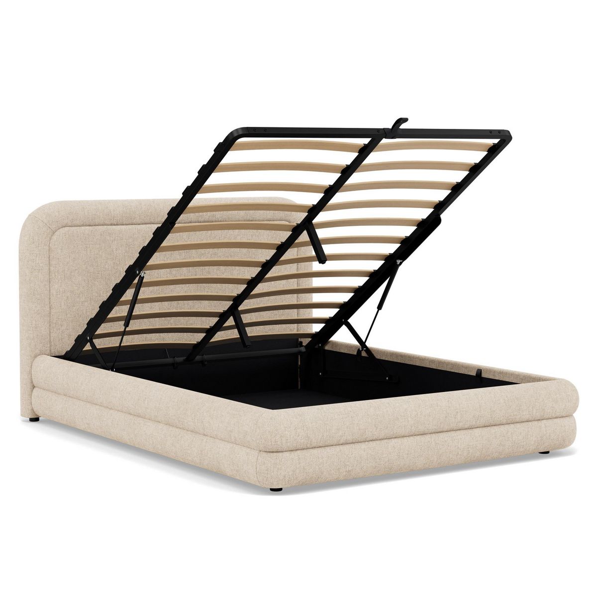 BEST MOBILIER Babel - lit coffre - 160x200 cm - en velours texturé - sommier inclus