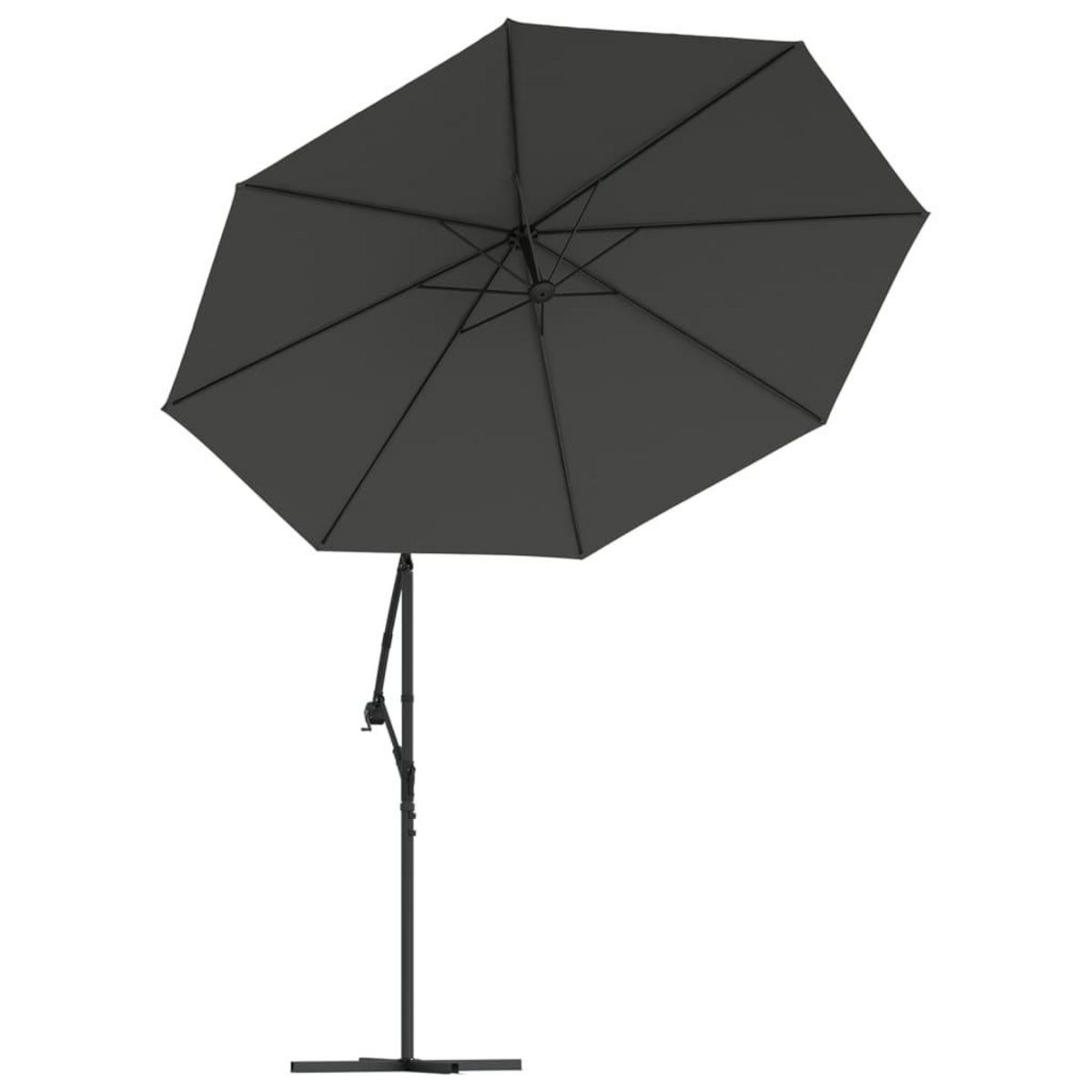 VIDAXL Parasol de jardin en porte-a-faux et lumieres LED mat en acier
