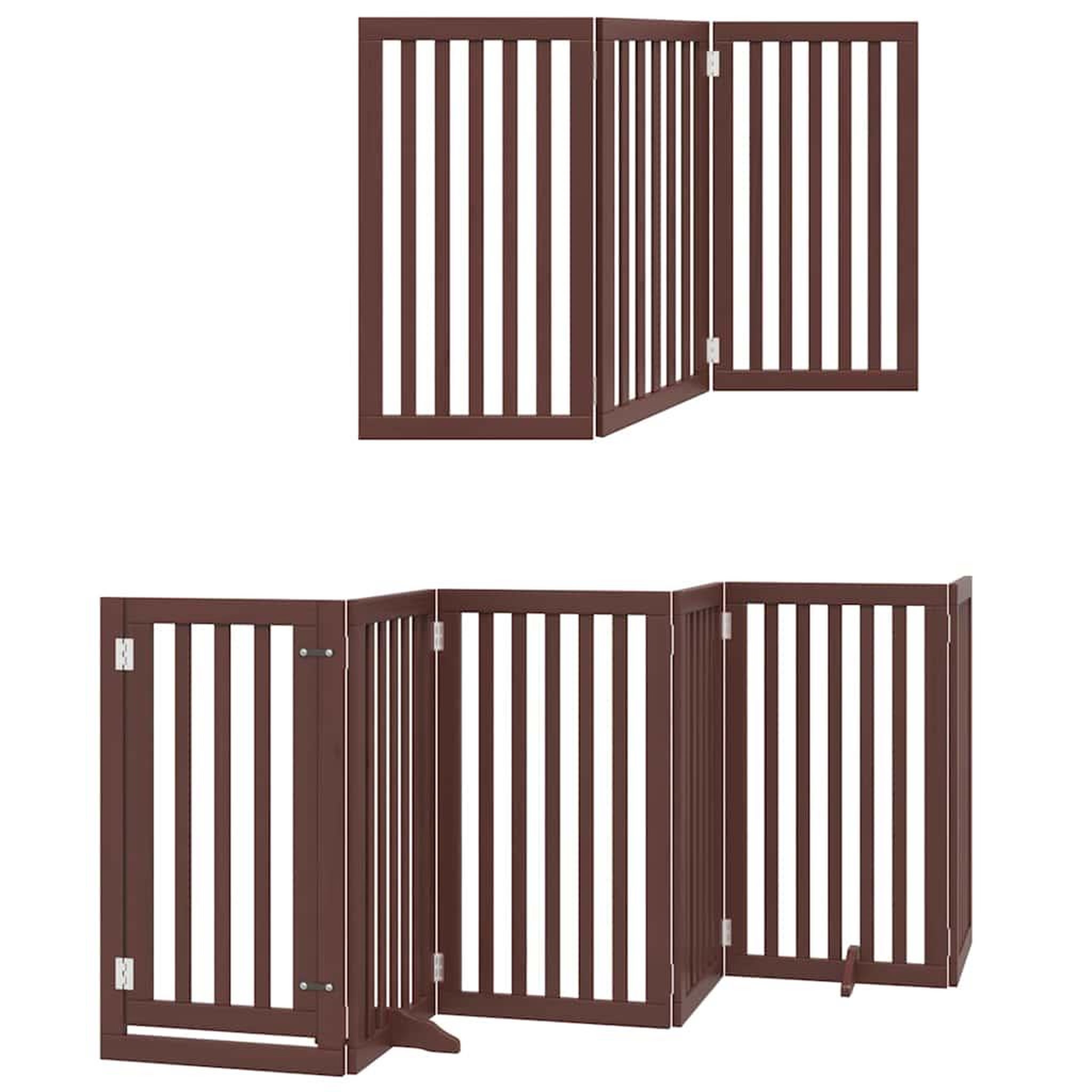 Voir la diapositive 6 : VIDAXL Barriere pour chien porte pliable 12 panneaux bois de peuplier