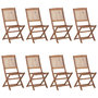 Voir la diapositive 2 : VIDAXL Chaises pliables de jardin lot de 8 avec coussins Bois d'acacia