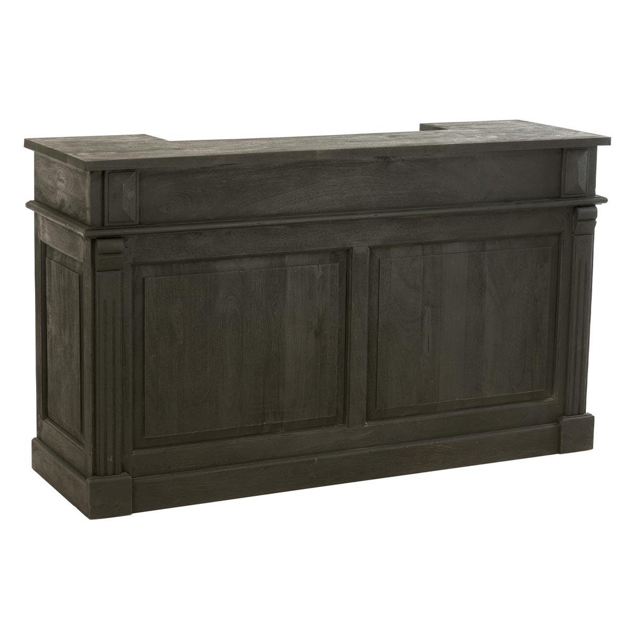 J-LINE Bar 2 Tiroirs en Bois  Hollywood  180cm Noir