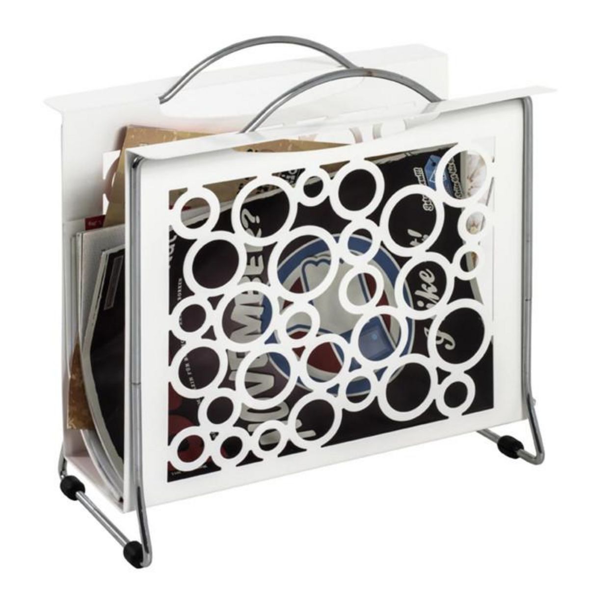 Paris Prix Porte-Revues Design  Styles  31cm Blanc & Chrome