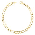 L'ATELIER D'AZUR Bracelet Or Jaune Maille Figaro Alternée 1+3 - Homme