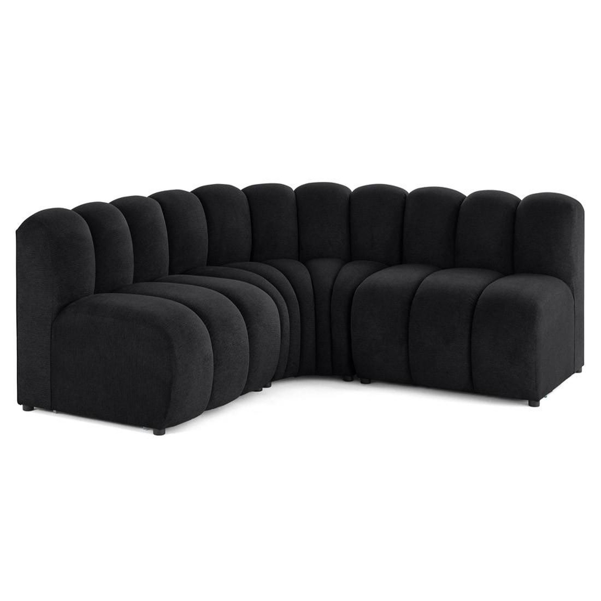Voir la diapositive 6 : BEST MOBILIER Debbie - canapé modulable d'angle réversible 4 places en tissu texturé