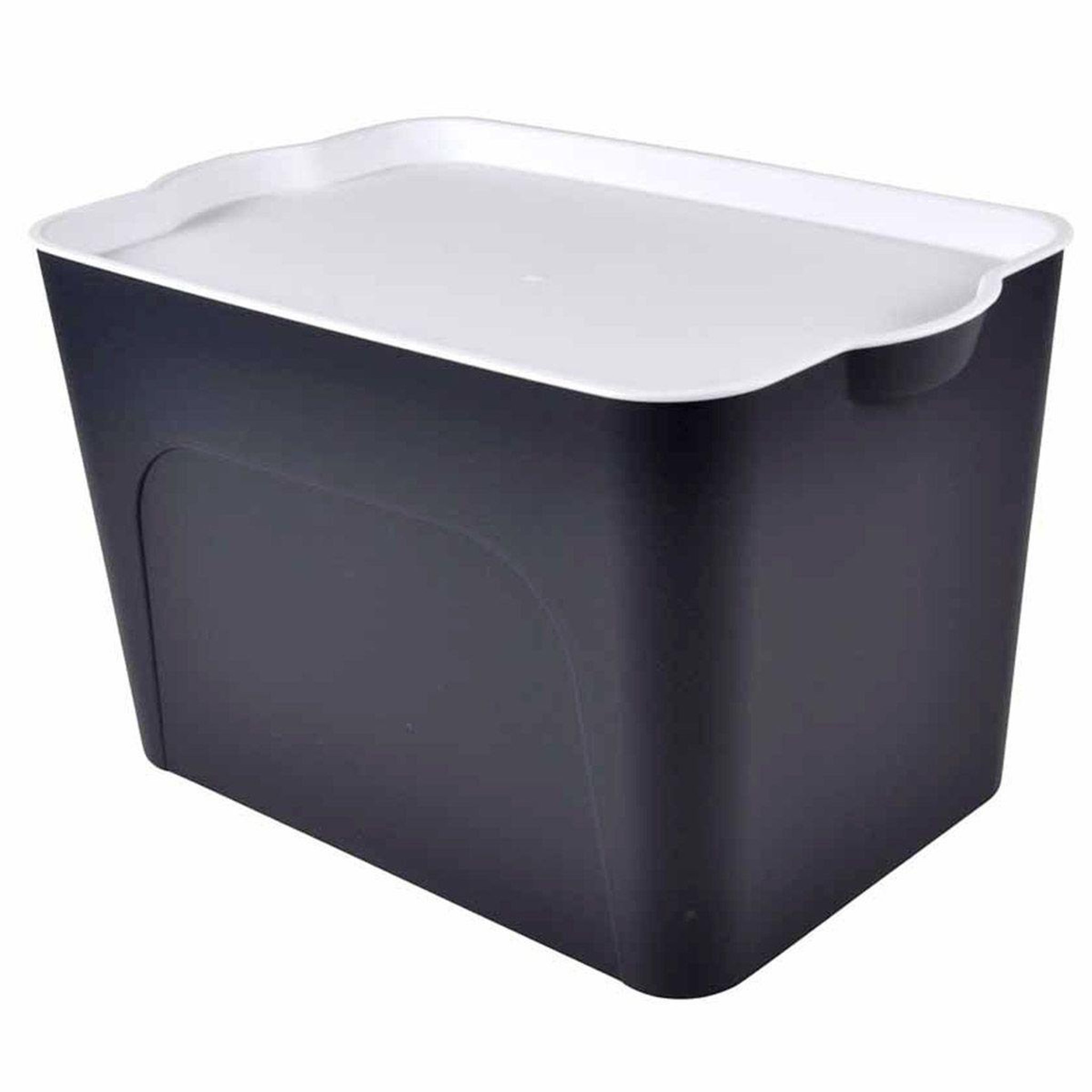 Voir la diapositive 1 : HOMEA Boîte de rangement déco  pratique  24l anthracite