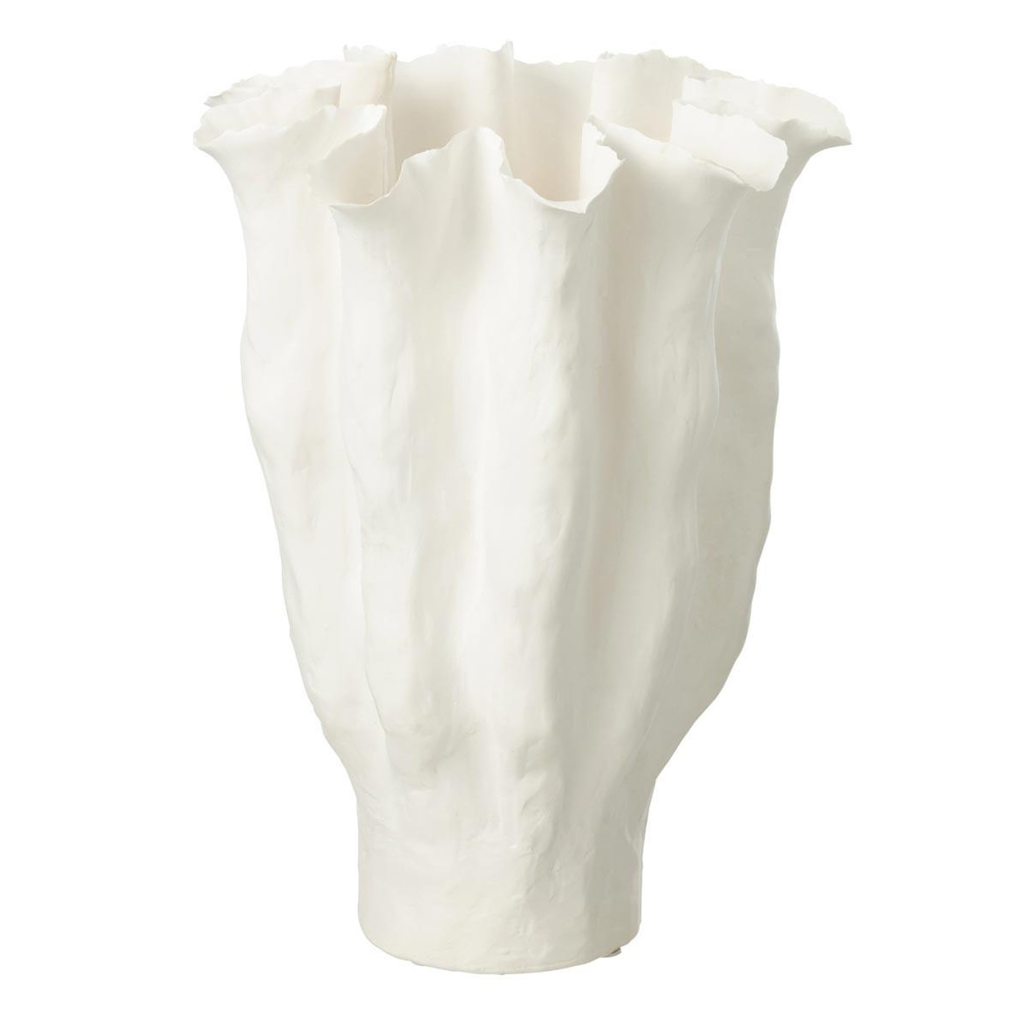 J-LINE Vase déco en céramique  calyx  42cm blanc