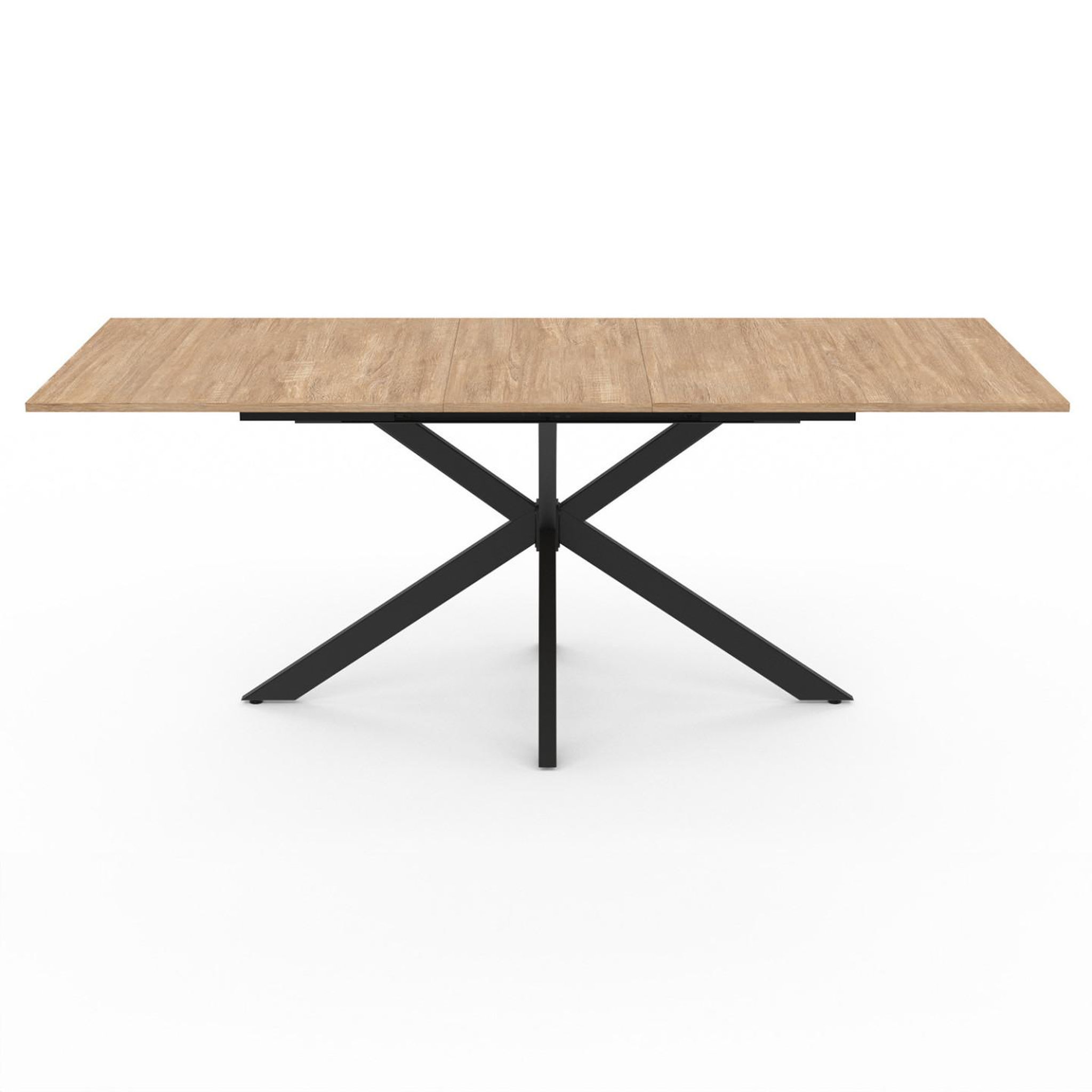 Voir la diapositive 3 : ID MARKET Table à manger extensible rectangle alix 6-10 personnes bois et noir 160-200 cm