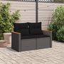 Voir la diapositive 3 : VIDAXL Canape de jardin avec coussins 2 places noir resine tressee