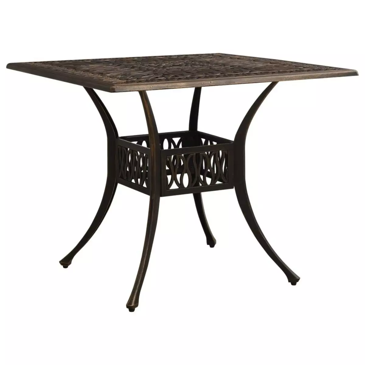 VIDAXL Table de jardin Bronze 90x90x73 cm Aluminium coule