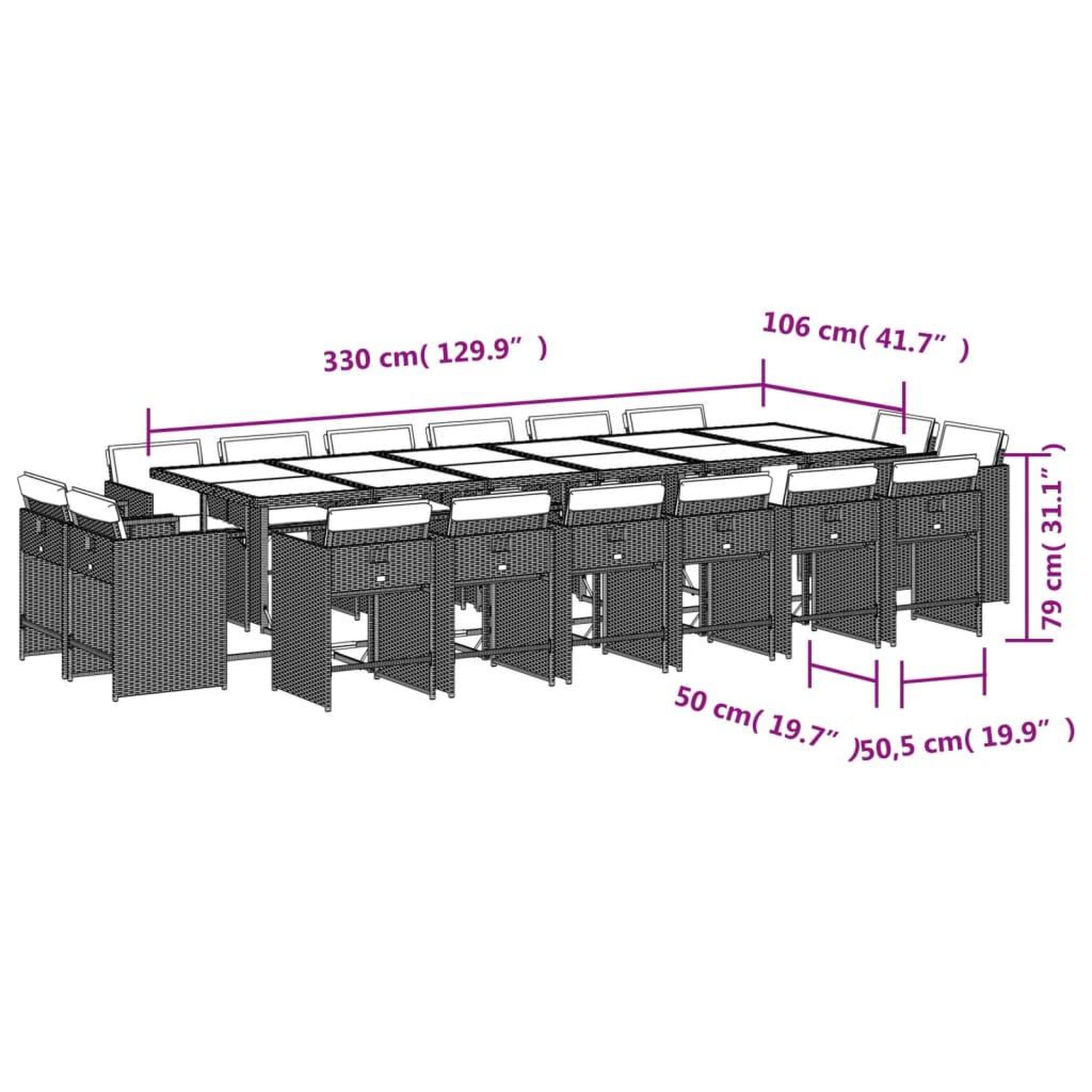 Voir la diapositive 6 : VIDAXL Ensemble a manger de jardin 17 pcs et coussins resine tressee