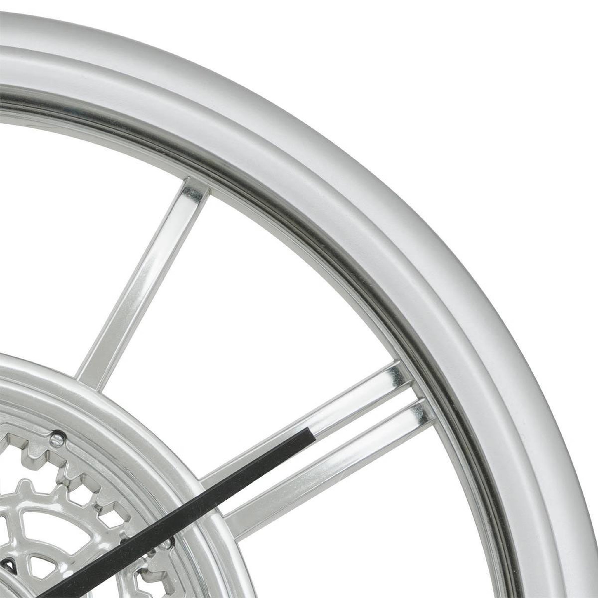 Voir la diapositive 2 : ATMOSPHERA Horloge murale mécanisme  ricky  40cm argent