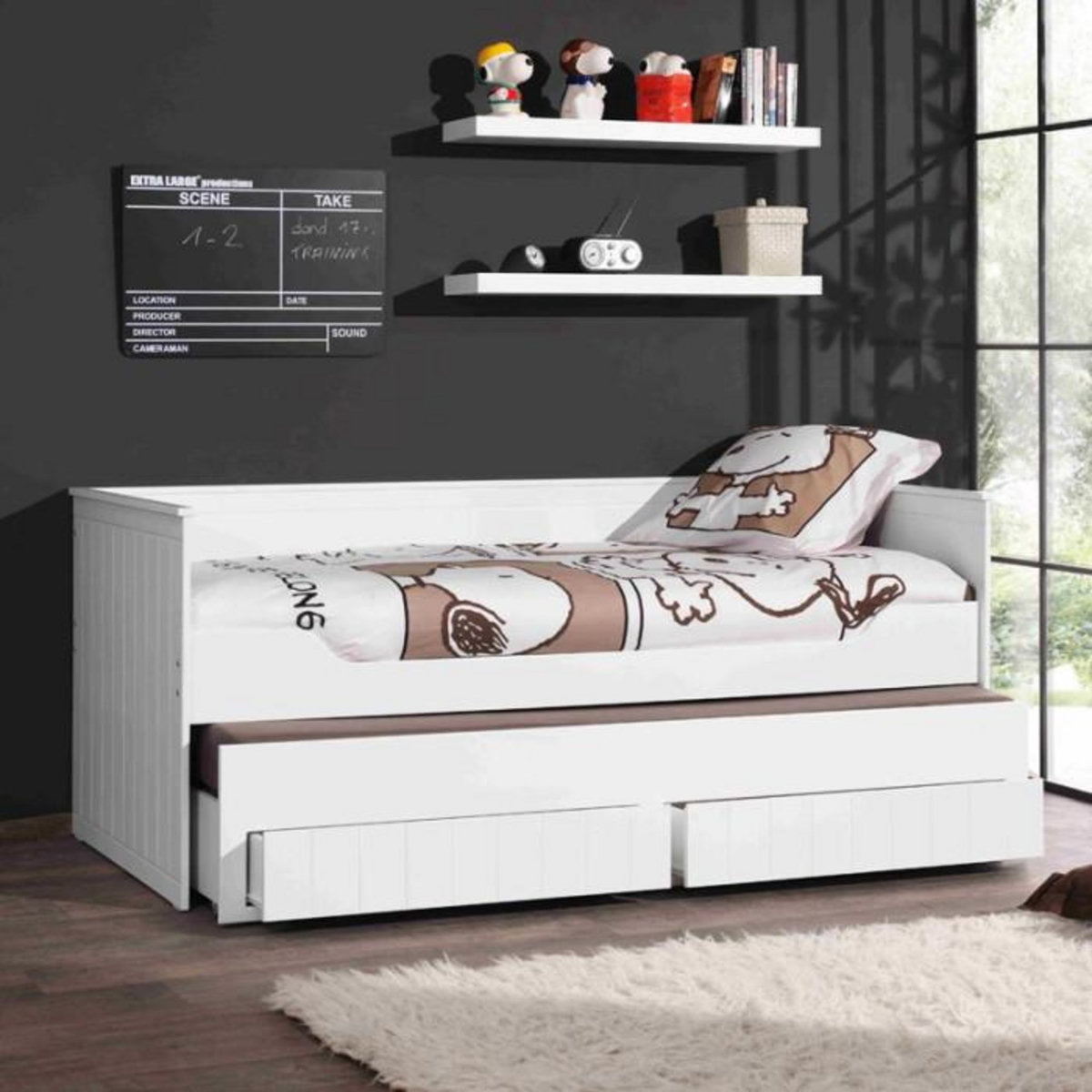 Paris Prix Lit Capitaine Enfant  Robin  90x200cm Blanc