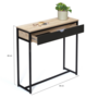 Voir la diapositive 6 : ID MARKET Console 1 tiroir noir BOSTON design industriel