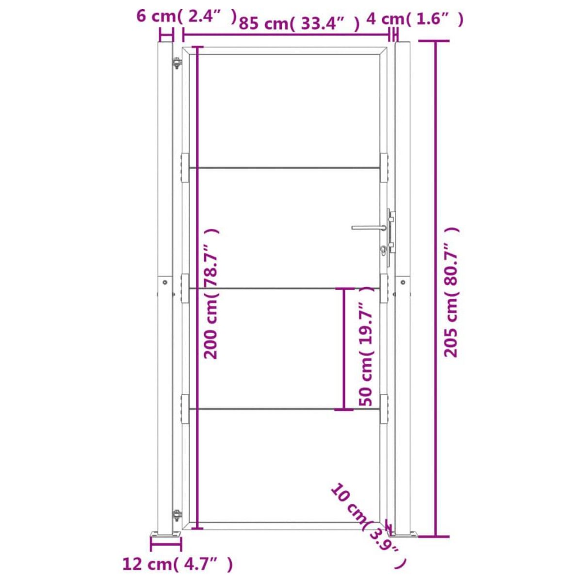 VIDAXL Portail de jardin 105x205 cm acier corten