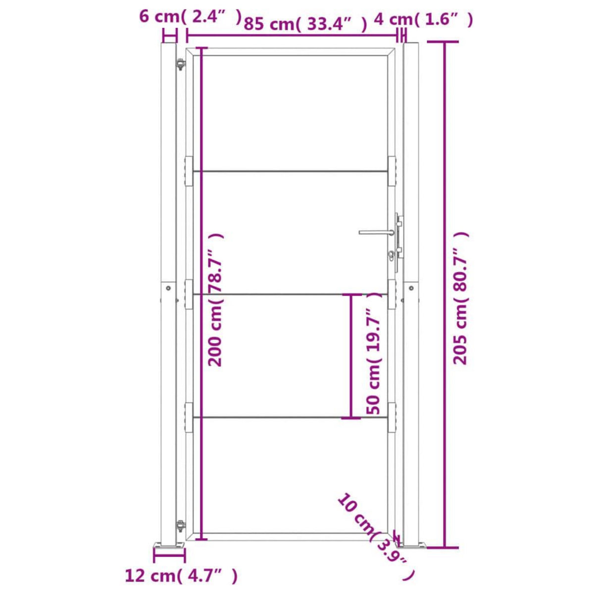 VIDAXL Portail de jardin 105x205 cm acier corten