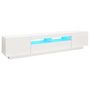 Voir la diapositive 2 : VIDAXL Meuble TV avec lumieres LED Blanc brillant 200x35x40 cm