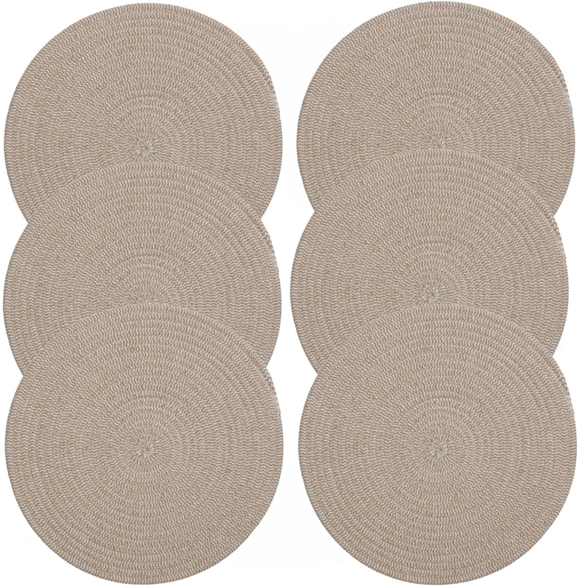 Voir la diapositive 1 : TOILINUX Lot de 6 sets de table rond en coton Alana