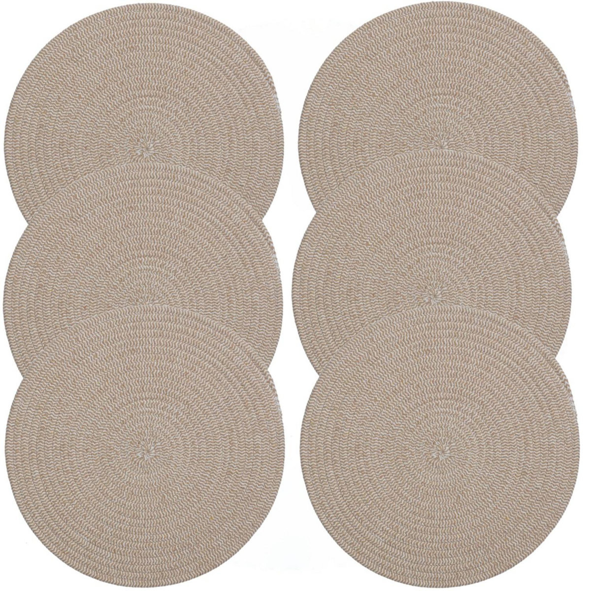 TOILINUX Lot de 6 sets de table rond en coton Alana