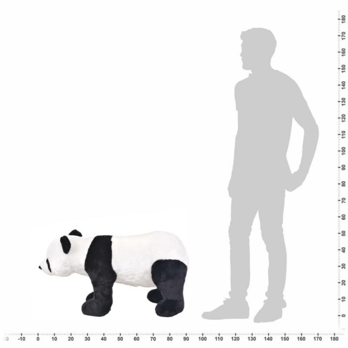 VIDAXL Jouet en peluche Panda Noir et blanc XXL