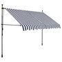 Voir la diapositive 2 : VIDAXL Auvent manuel retractable avec LED 300 cm Bleu et blanc