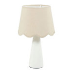 OSTARIA Lampe céramique lin Mathilde blanc