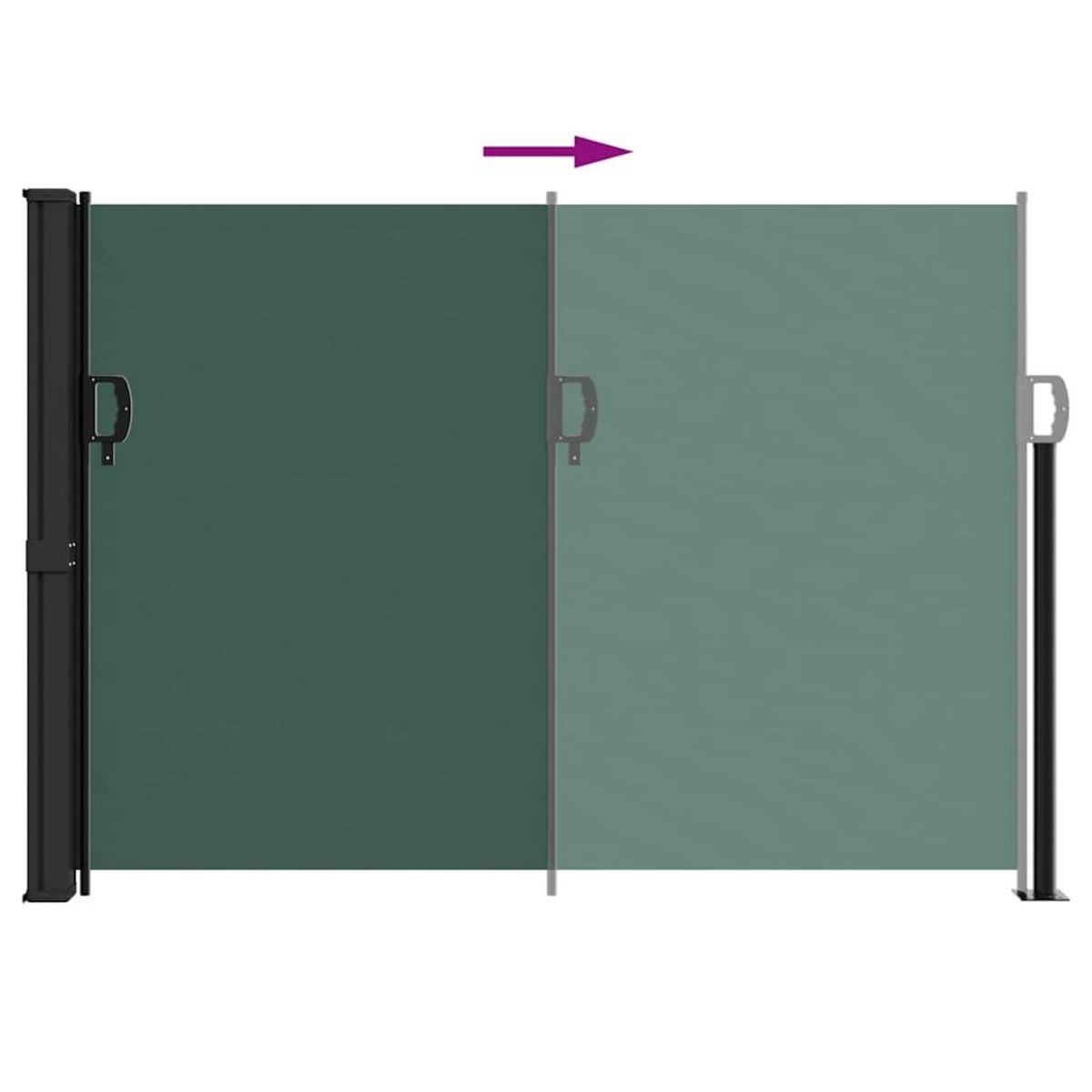 VIDAXL Auvent lateral retractable vert fonce 140x600 cm