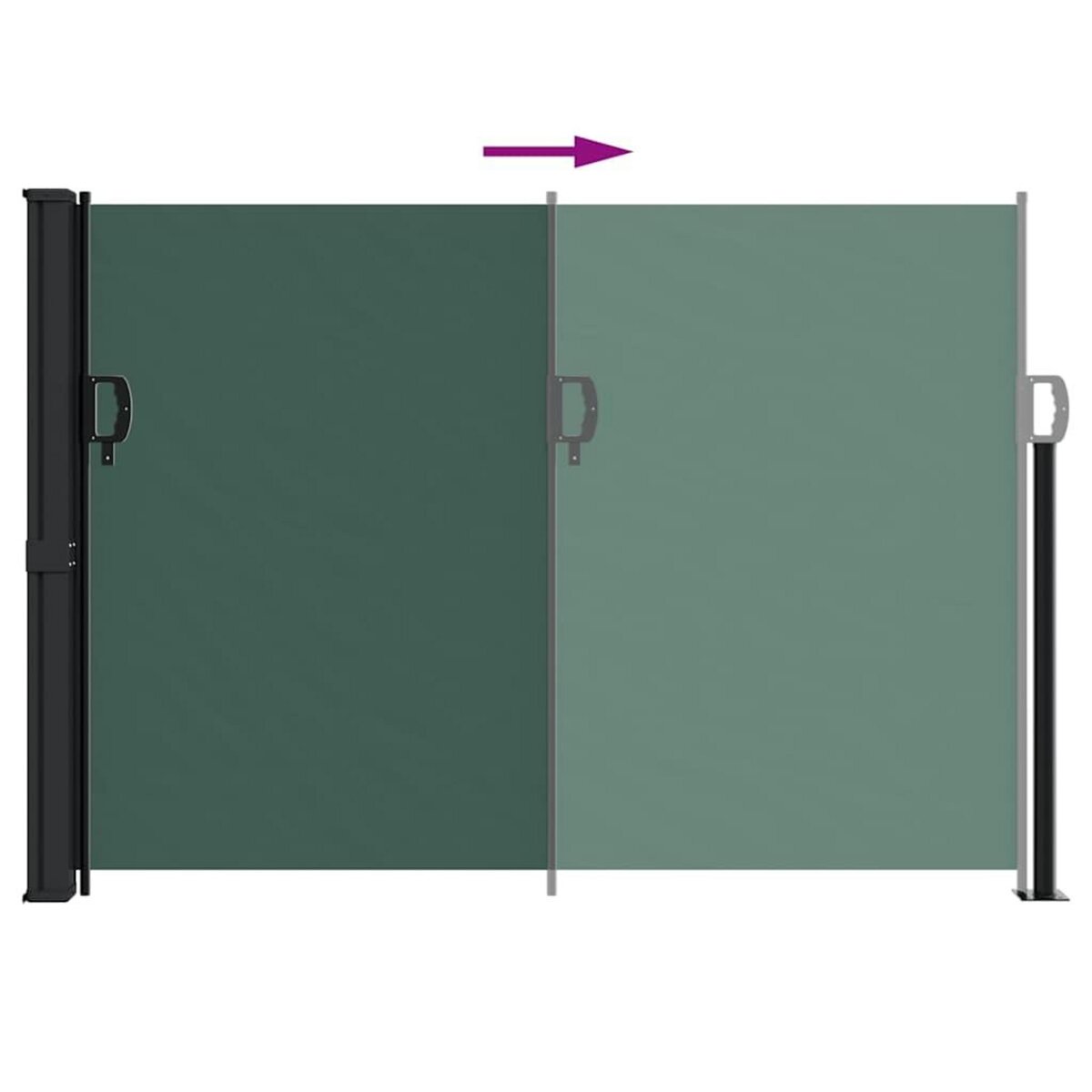 VIDAXL Auvent lateral retractable vert fonce 140x600 cm
