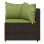 Voir la diapositive 5 : VIDAXL Salon de jardin 3 pcs avec coussins marron resine tressee