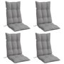 Voir la diapositive 3 : VIDAXL Coussins de chaise a dossier haut lot de 4 gris tissu oxford