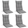 Voir la diapositive 3 : VIDAXL Coussins de chaise a dossier haut lot de 4 gris tissu oxford