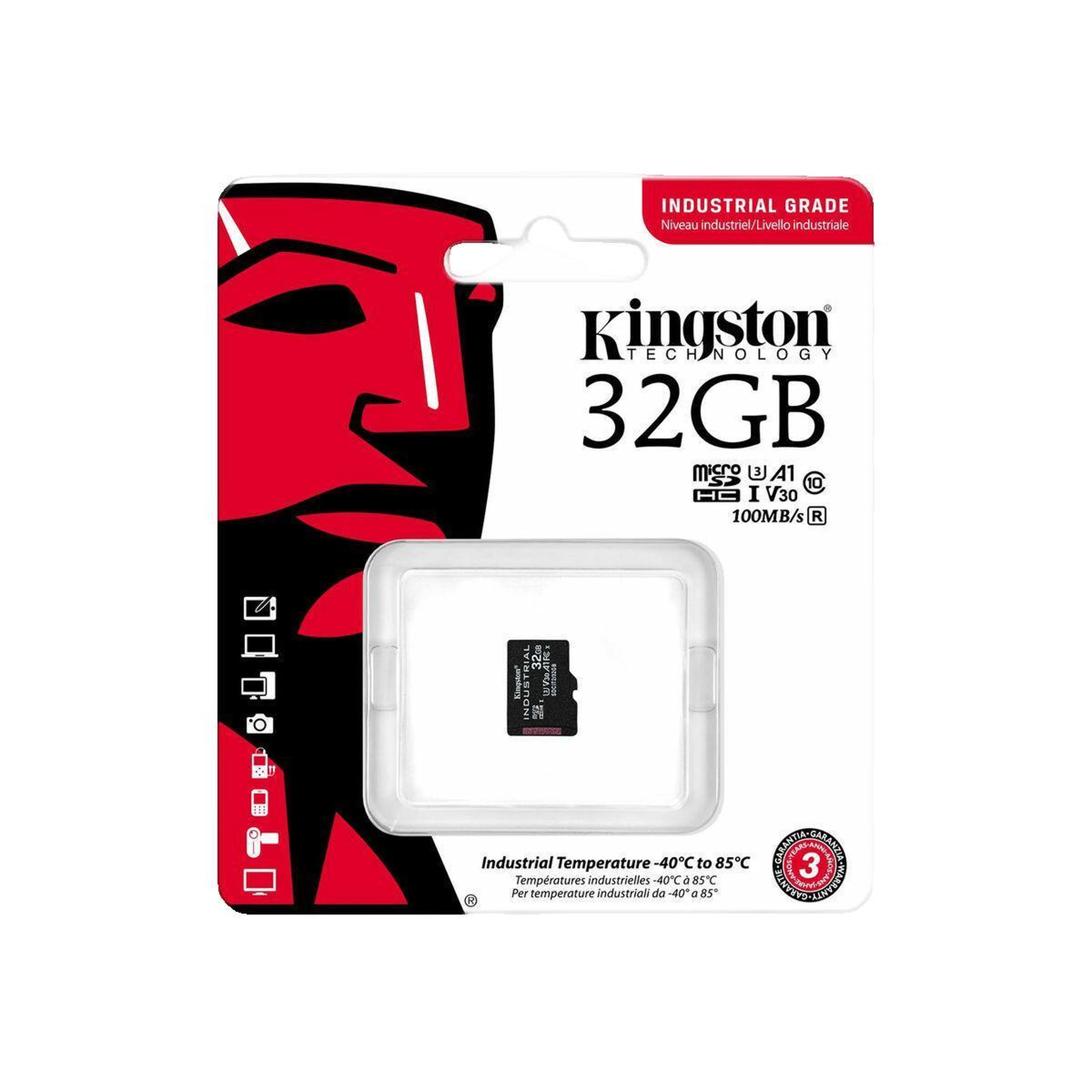 Voir la diapositive 1 : Kingston Carte microSDHC industrielle Kingston 32 Go