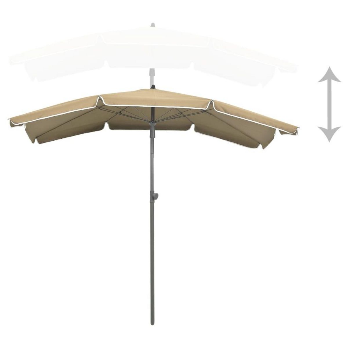 VIDAXL Parasol de jardin avec mat 200x130 cm taupe