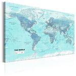 Paris Prix Tableau Imprimé  World Map : Sky Blue World. Coloris disponibles : Multicolore