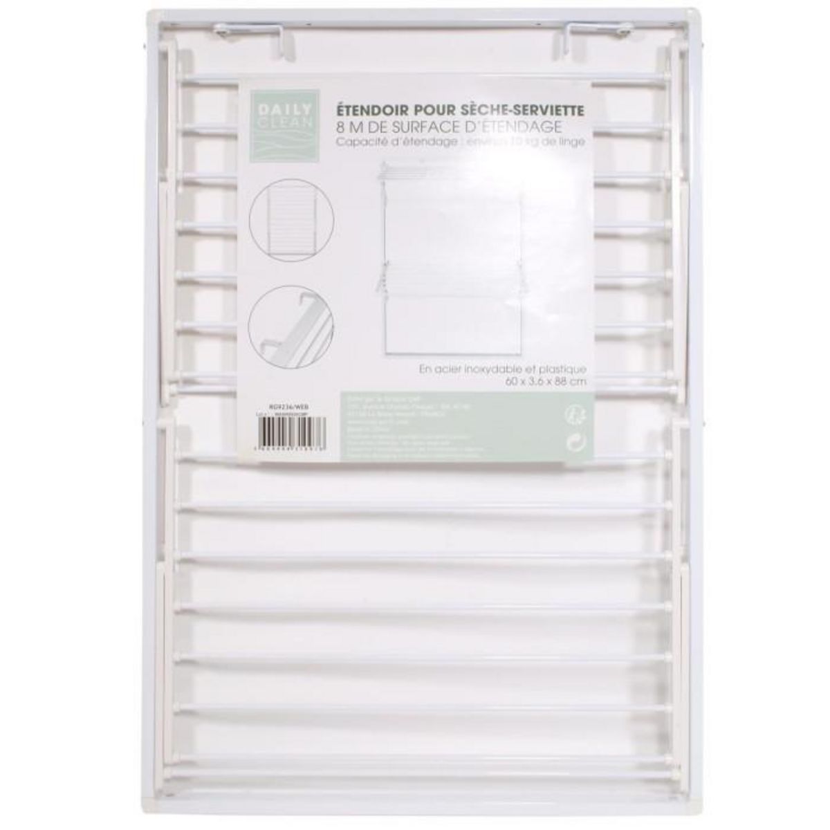 Paris Prix Étendoir à Linge  Sèche-Serviette  8m Blanc