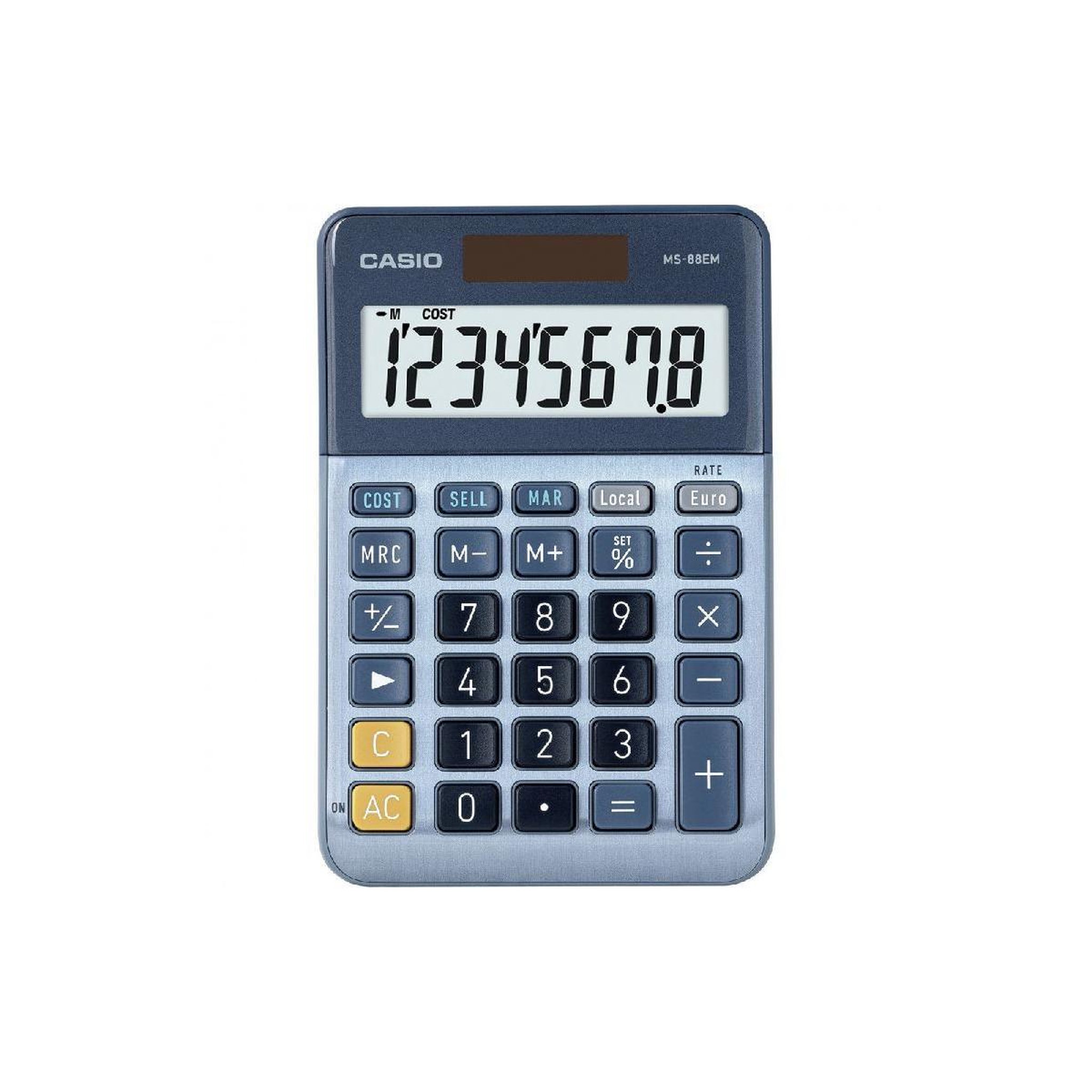 Voir la diapositive 2 : CASIO Calculatrice de bureau Casio MS 88EM Bleu