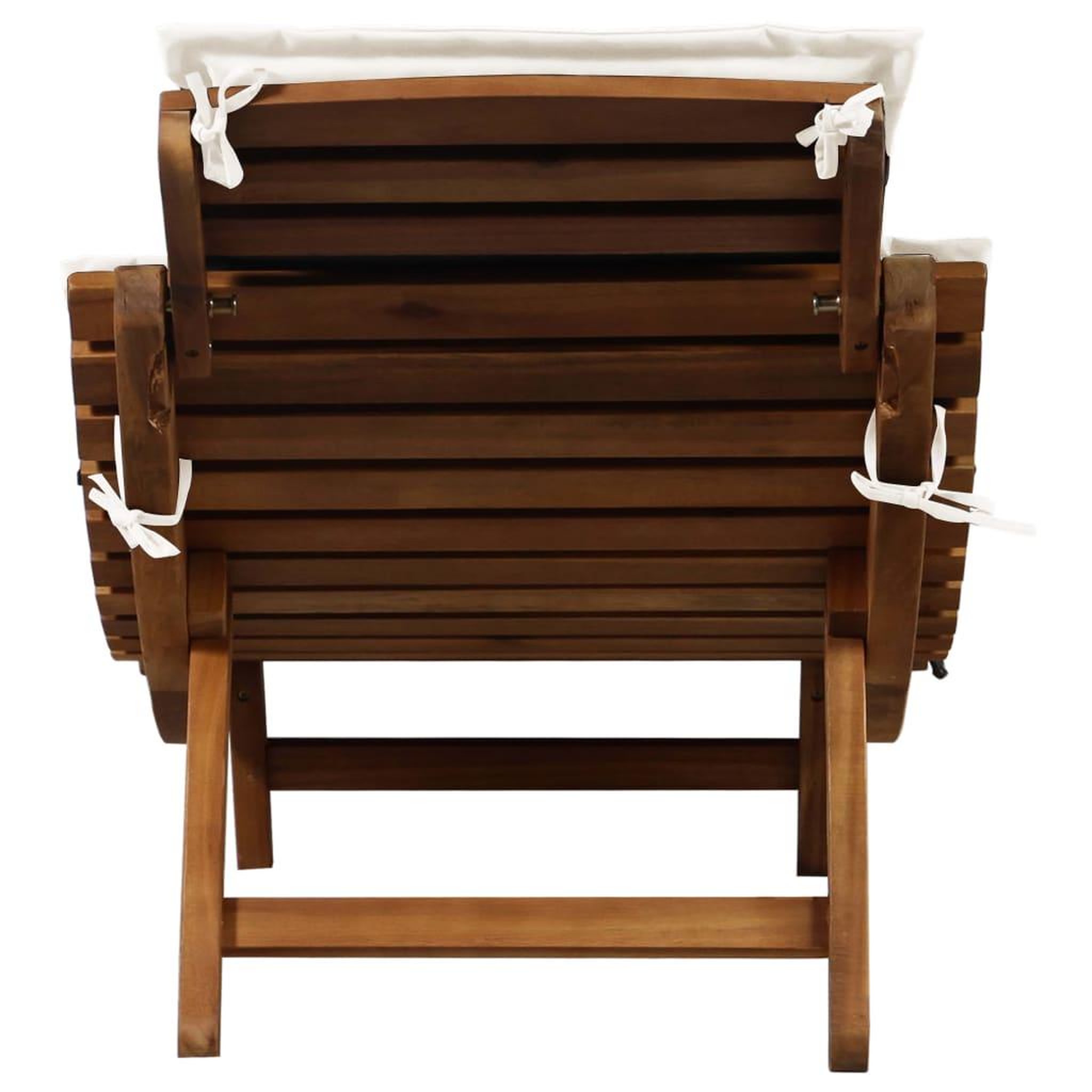 Voir la diapositive 5 : VIDAXL Chaises longues et coussins 2pcs creme blanc bois massif acacia